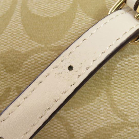 COACH Handbag PVC beige Signature 2WAY Women Used Authentic