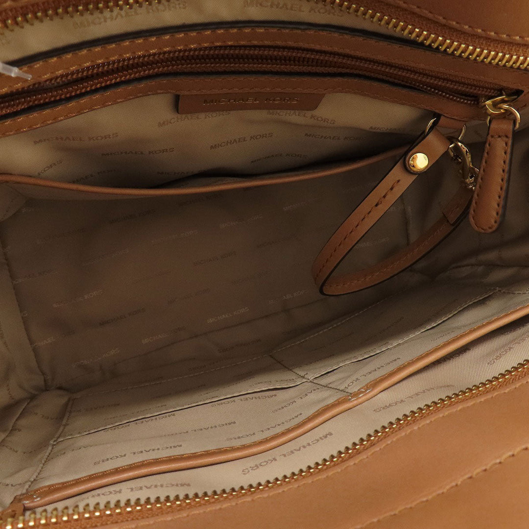 MICHAEL KORS Tote Bag PVC Brown MK Signature 2WAY Women Used Authentic
