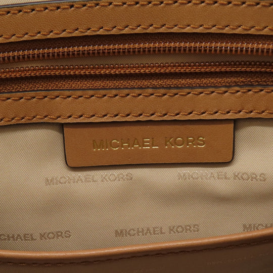 MICHAEL KORS Tote Bag PVC Brown MK Signature 2WAY Women Used Authentic