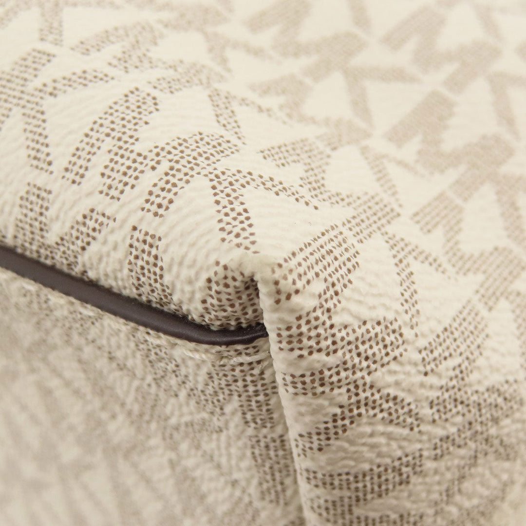 MICHAEL KORS Handbag PVC white MK Signature ChainShoulder Women Used Authentic
