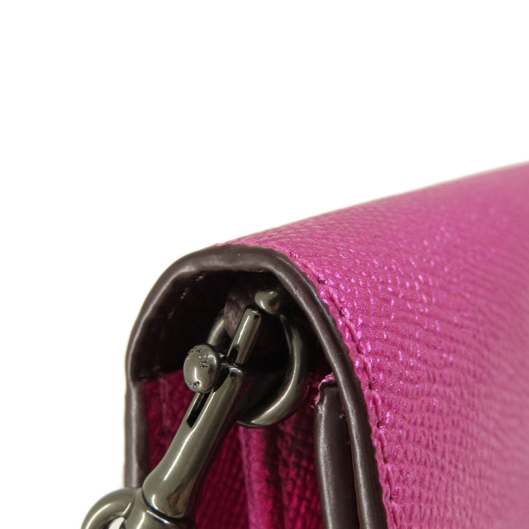 COACH Long Wallet Purse F22828 leather pink Chain wallet