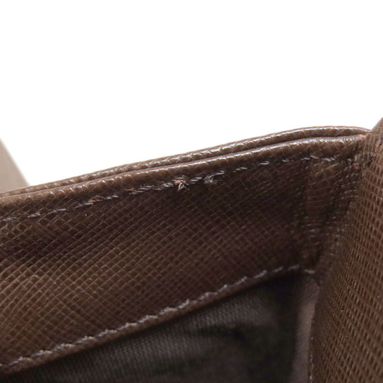 BURBERRY Handbag leather Brown logo Women Used Authentic