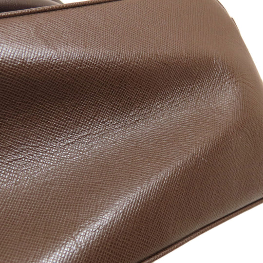 BURBERRY Handbag leather Brown logo Women Used Authentic