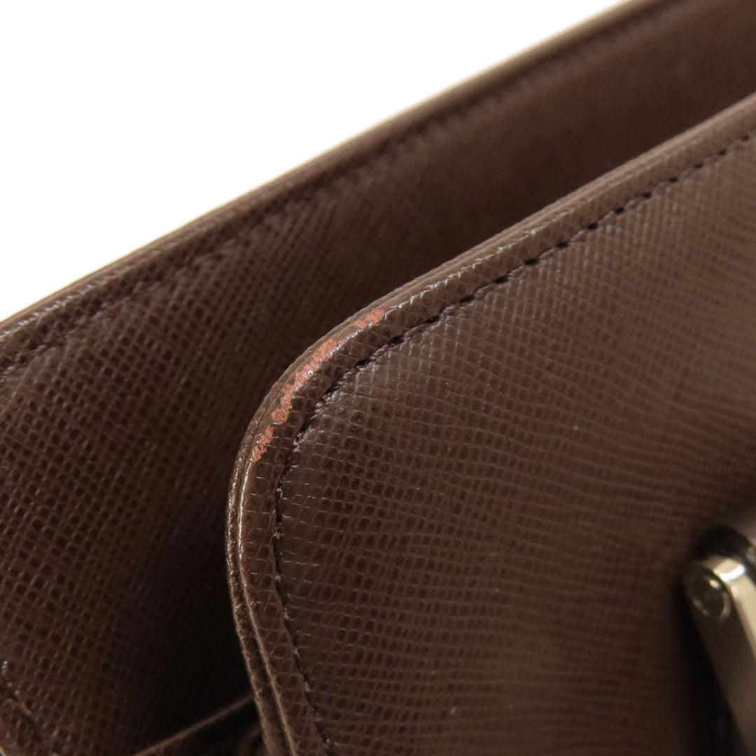 BURBERRY Handbag leather Brown logo Women Used Authentic