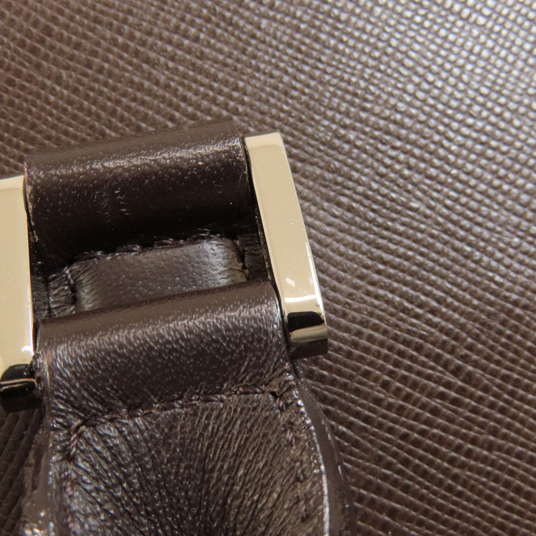 BURBERRY Handbag leather Brown logo Women Used Authentic