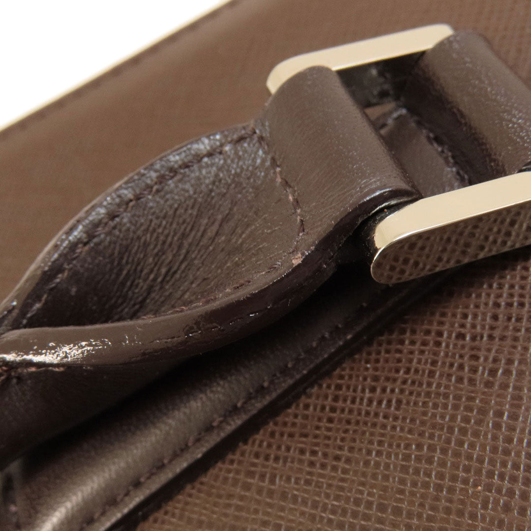 BURBERRY Handbag leather Brown logo Women Used Authentic