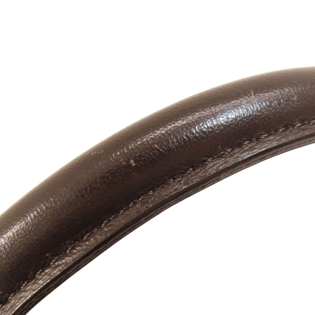 BURBERRY Handbag leather Brown logo Women Used Authentic