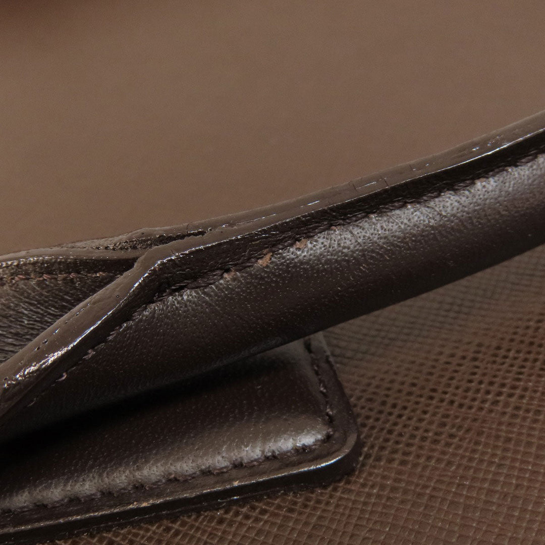 BURBERRY Handbag leather Brown logo Women Used Authentic