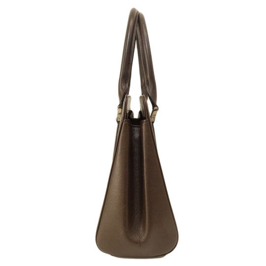 BURBERRY Handbag leather Brown logo Women Used Authentic