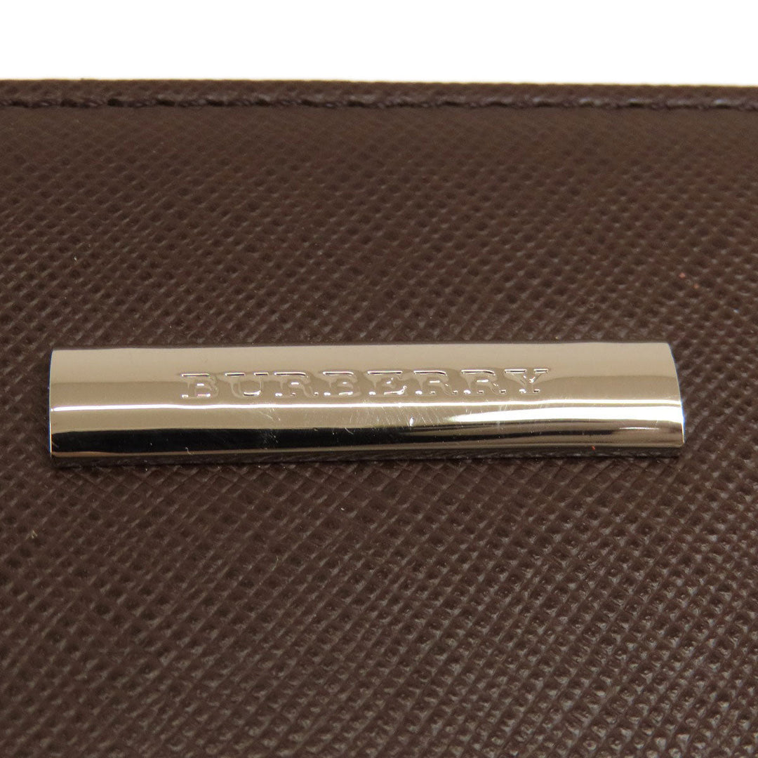 BURBERRY Handbag leather Brown logo Women Used Authentic