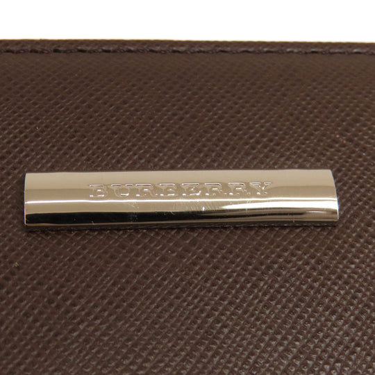 BURBERRY Handbag leather Brown logo Women Used Authentic