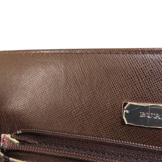 BURBERRY Handbag leather Brown logo Women Used Authentic