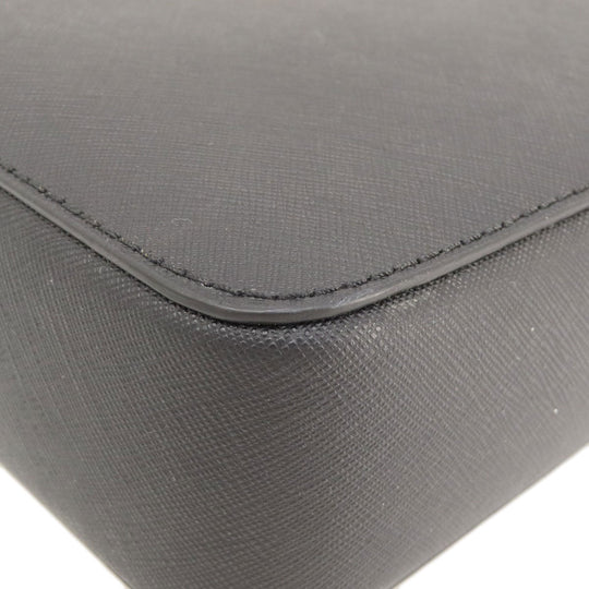 MICHAEL KORS Shoulder Bag leather black logo Women Used Authentic