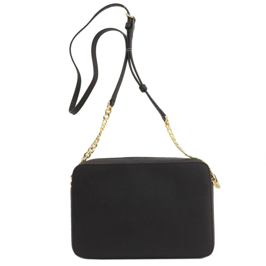 MICHAEL KORS Shoulder Bag leather black logo Women Used Authentic