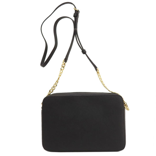 MICHAEL KORS Shoulder Bag leather black logo Women Used Authentic