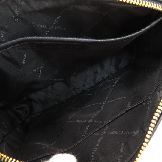 MICHAEL KORS Shoulder Bag leather black logo Women Used Authentic
