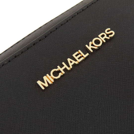 MICHAEL KORS Shoulder Bag leather black logo Women Used Authentic