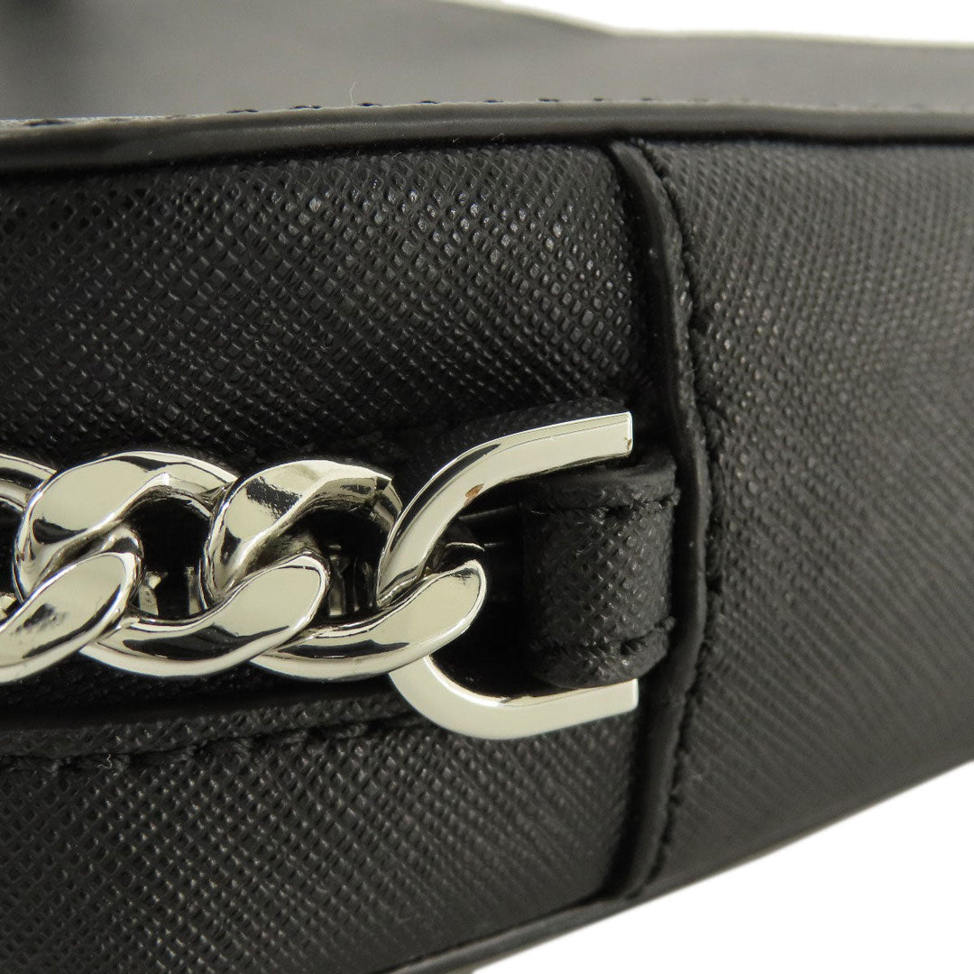 MICHAEL KORS Shoulder Bag leather black logo Women Used Authentic