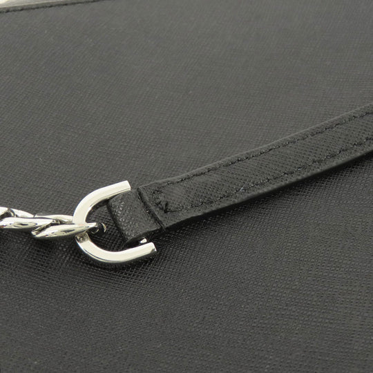 MICHAEL KORS Shoulder Bag leather black logo Women Used Authentic