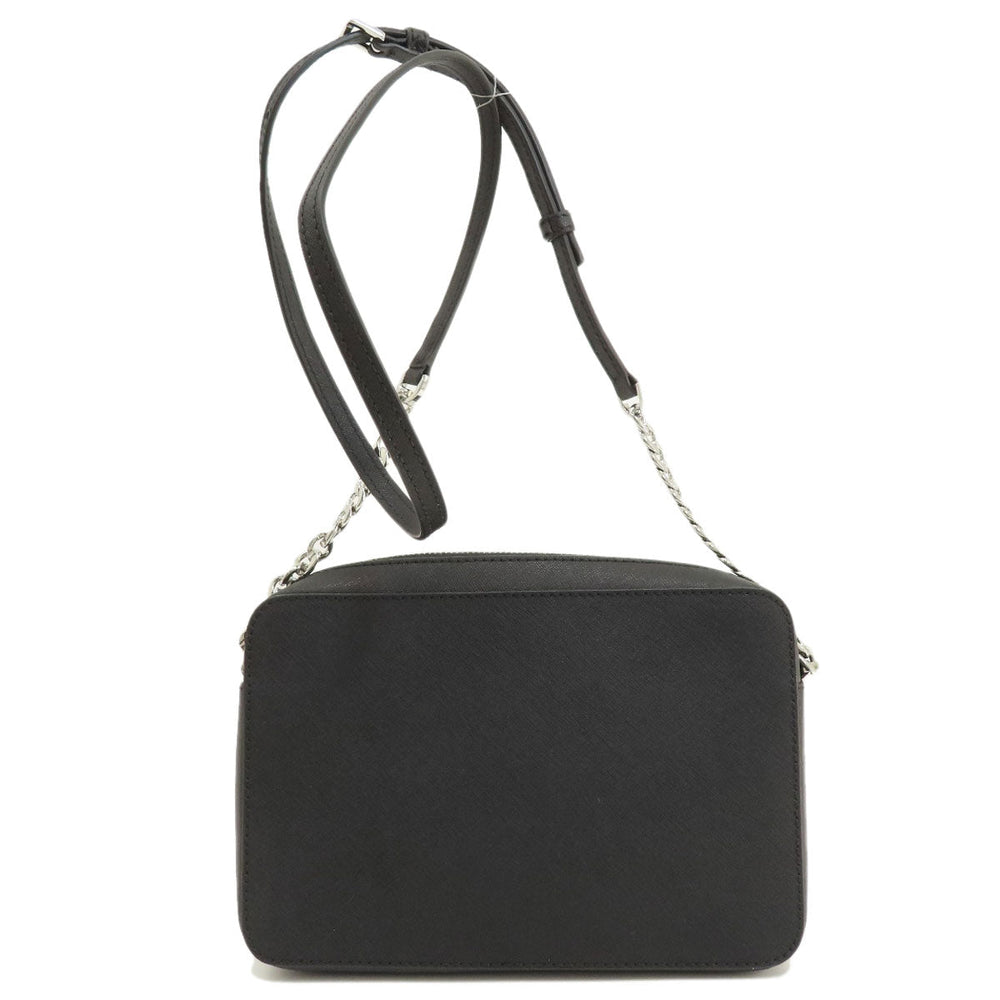 MICHAEL KORS Shoulder Bag leather black logo Women Used Authentic
