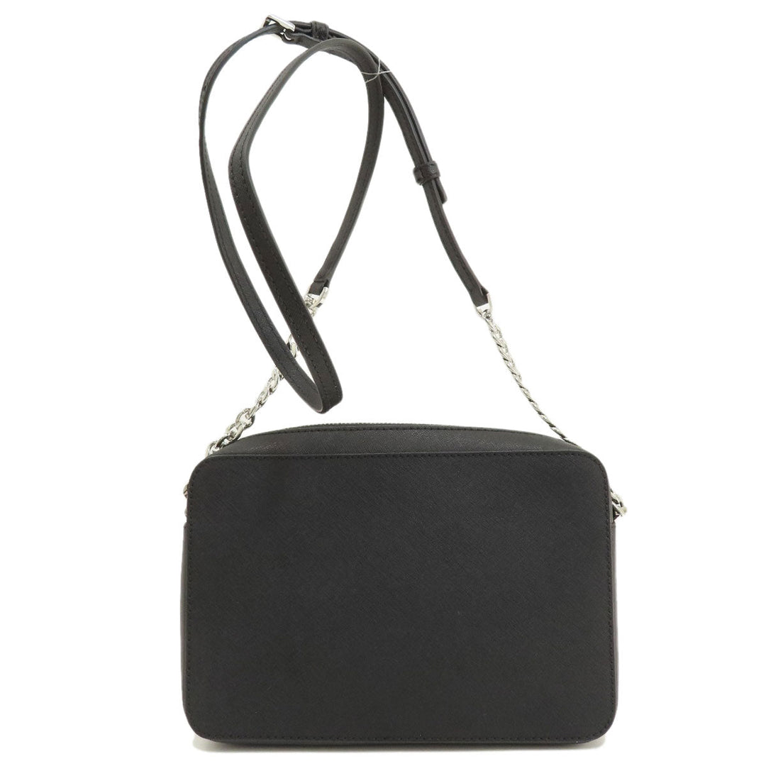 MICHAEL KORS Shoulder Bag leather black logo Women Used Authentic