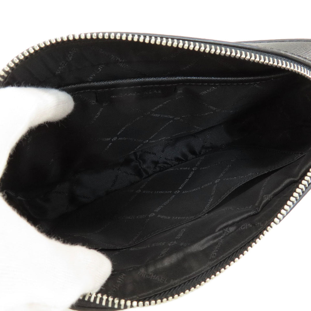 MICHAEL KORS Shoulder Bag leather black logo Women Used Authentic
