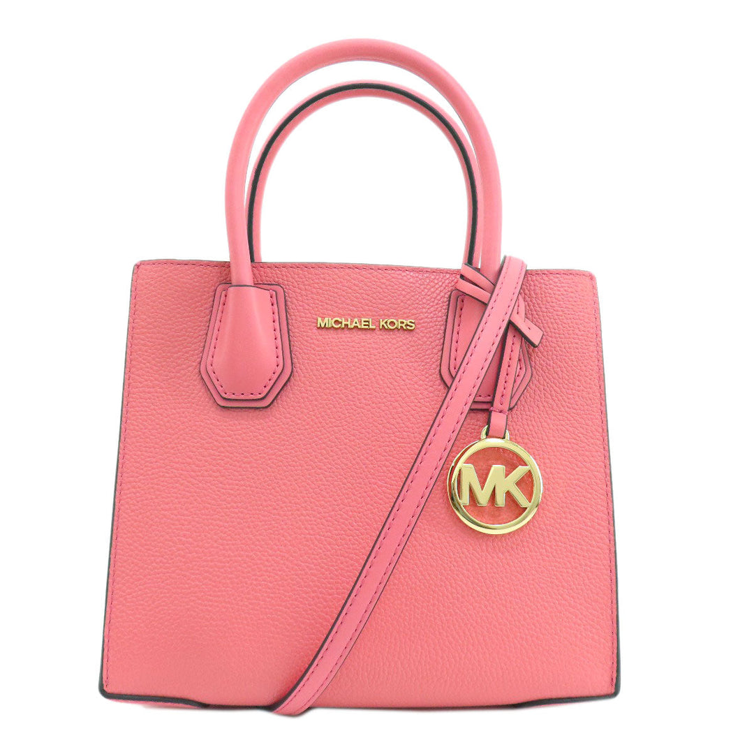 MICHAEL KORS Handbag leather pink logo 2WAY Women Used Authentic