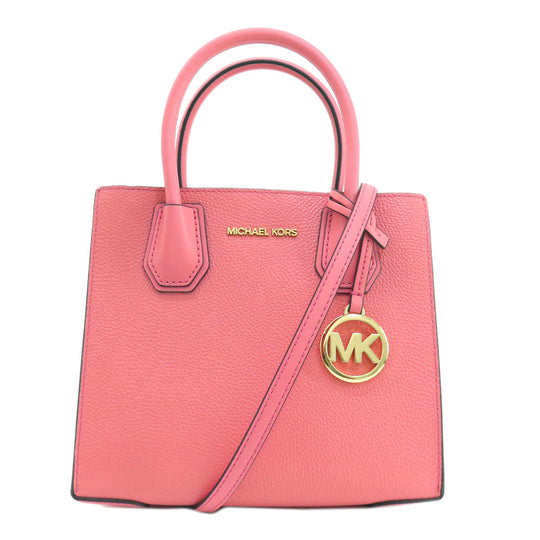 MICHAEL KORS Handbag leather pink logo 2WAY Women Used Authentic