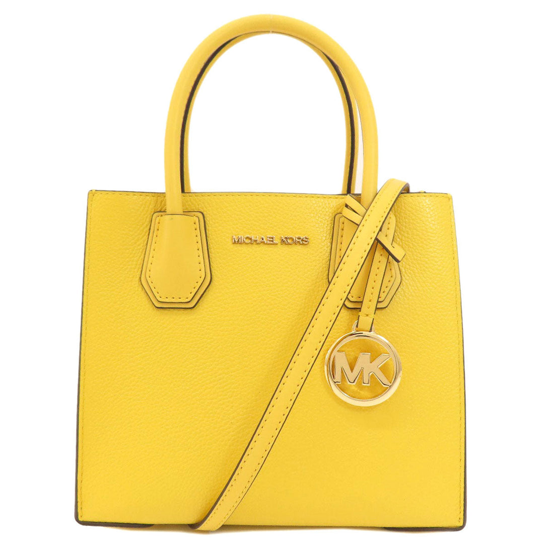 MICHAEL KORS Handbag leather yellow 2WAY Women Used Authentic