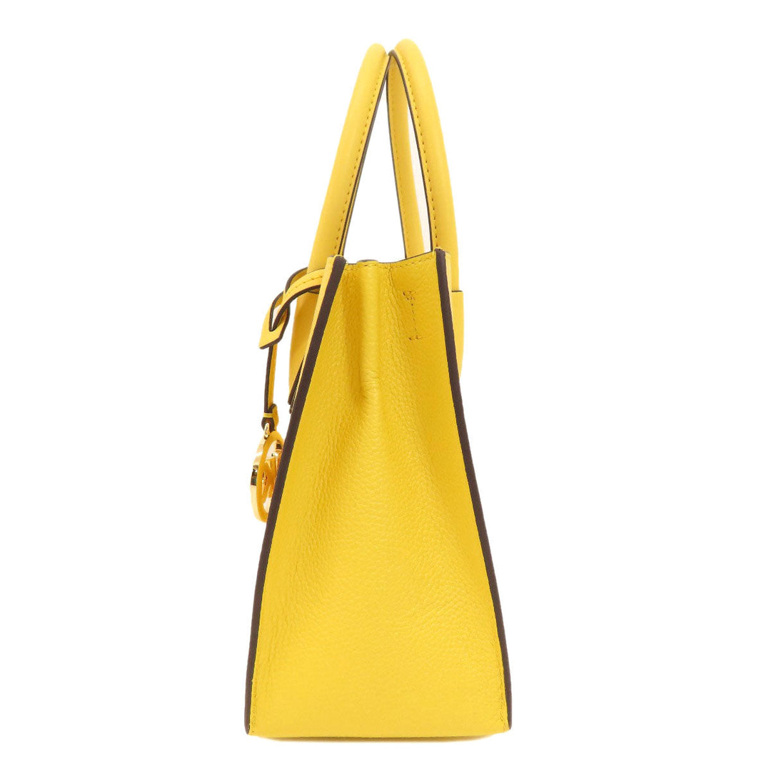 MICHAEL KORS Handbag leather yellow 2WAY Women Used Authentic