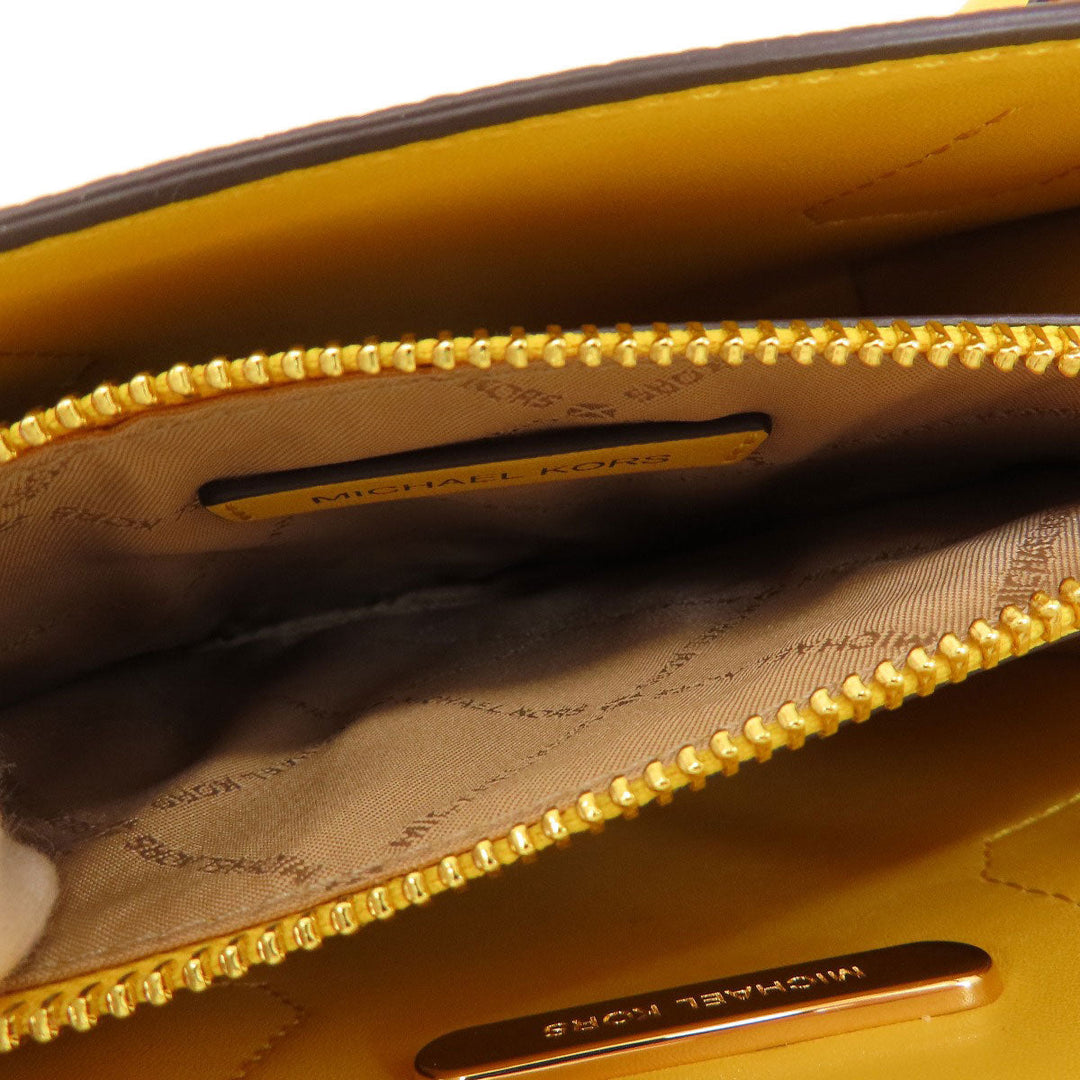 MICHAEL KORS Handbag leather yellow 2WAY Women Used Authentic