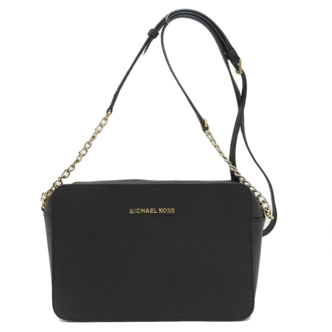 MICHAEL KORS Shoulder Bag leather black Long shoulder Women Used Authentic