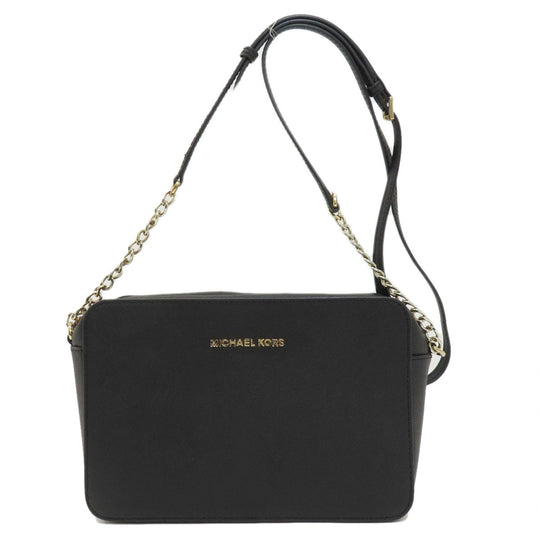 MICHAEL KORS Shoulder Bag leather black Long shoulder Women Used Authentic