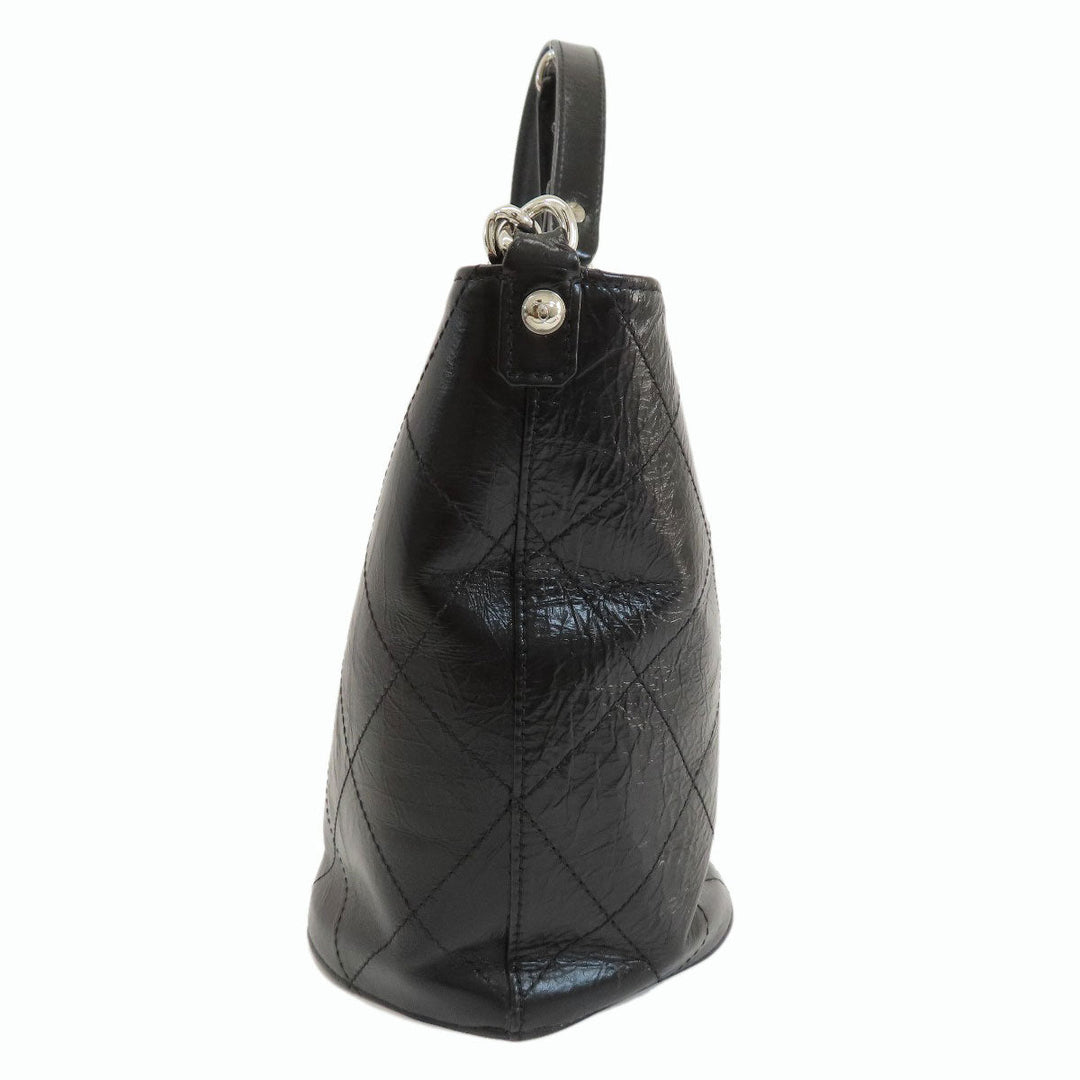 CHANEL Shoulder Bag Calfskin black Small Bucket COCO Mark SilverMetal