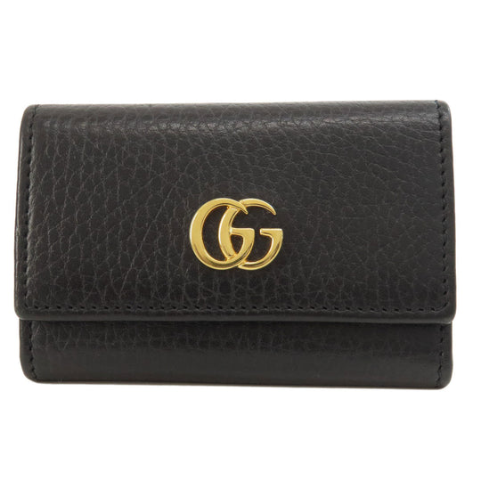 GUCCI Key case Key holder  466118 leather black GG Marmont Women(Unisex) Used Authentic