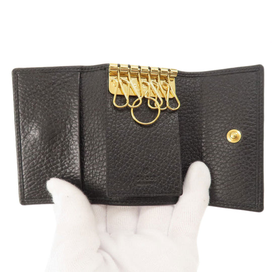 GUCCI Key case Key holder  466118 leather black GG Marmont Women(Unisex) Used Authentic