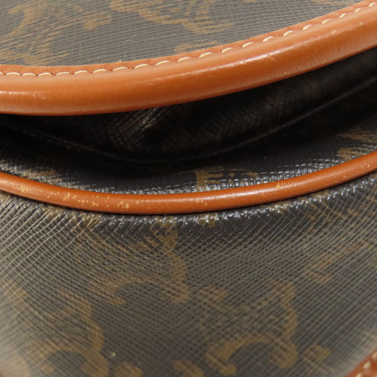 CELINE Shoulder Bag PVC Brown Macadam Pattern Women Used Authentic