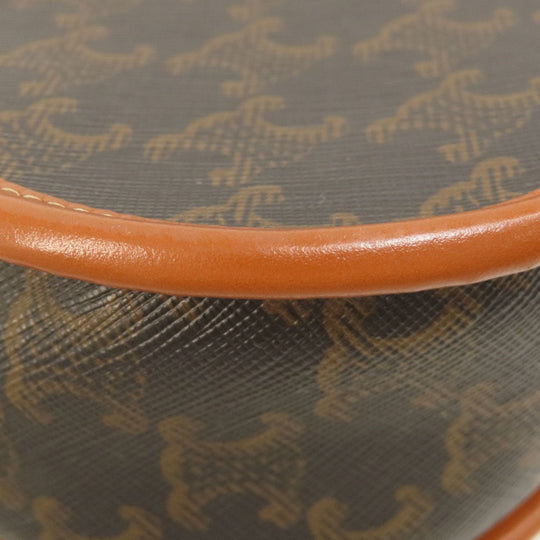 CELINE Shoulder Bag PVC Brown Macadam Pattern Women Used Authentic