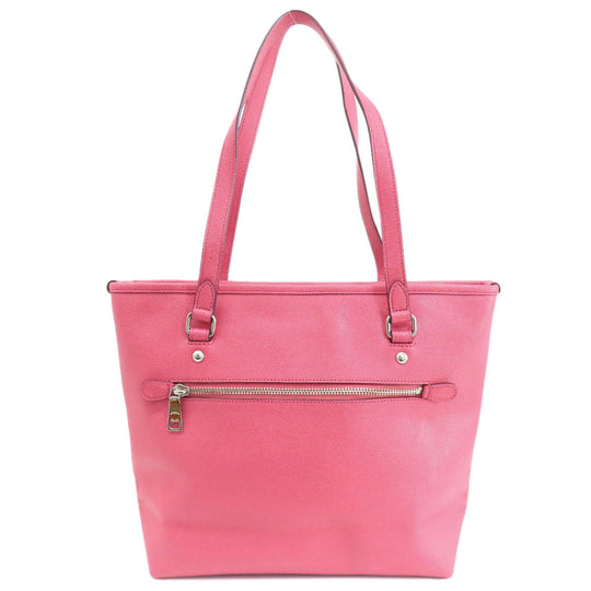COACH Tote Bag F57789 leather pink logo Women Used Authentic