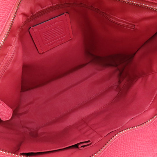 COACH Tote Bag F57789 leather pink logo Women Used Authentic