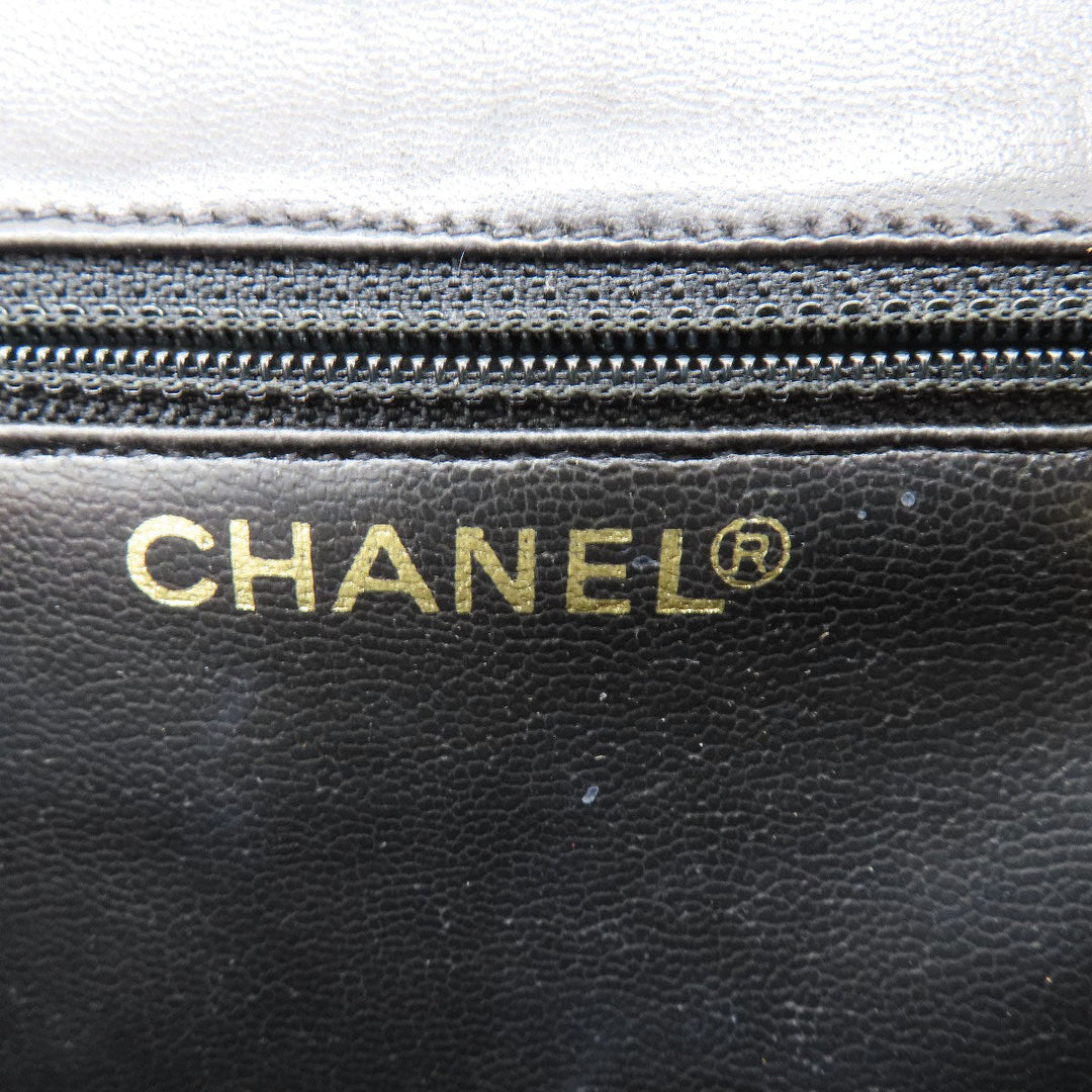 CHANEL Shoulder Bag lambskin black COCO Mark Matelasse Gold Metal