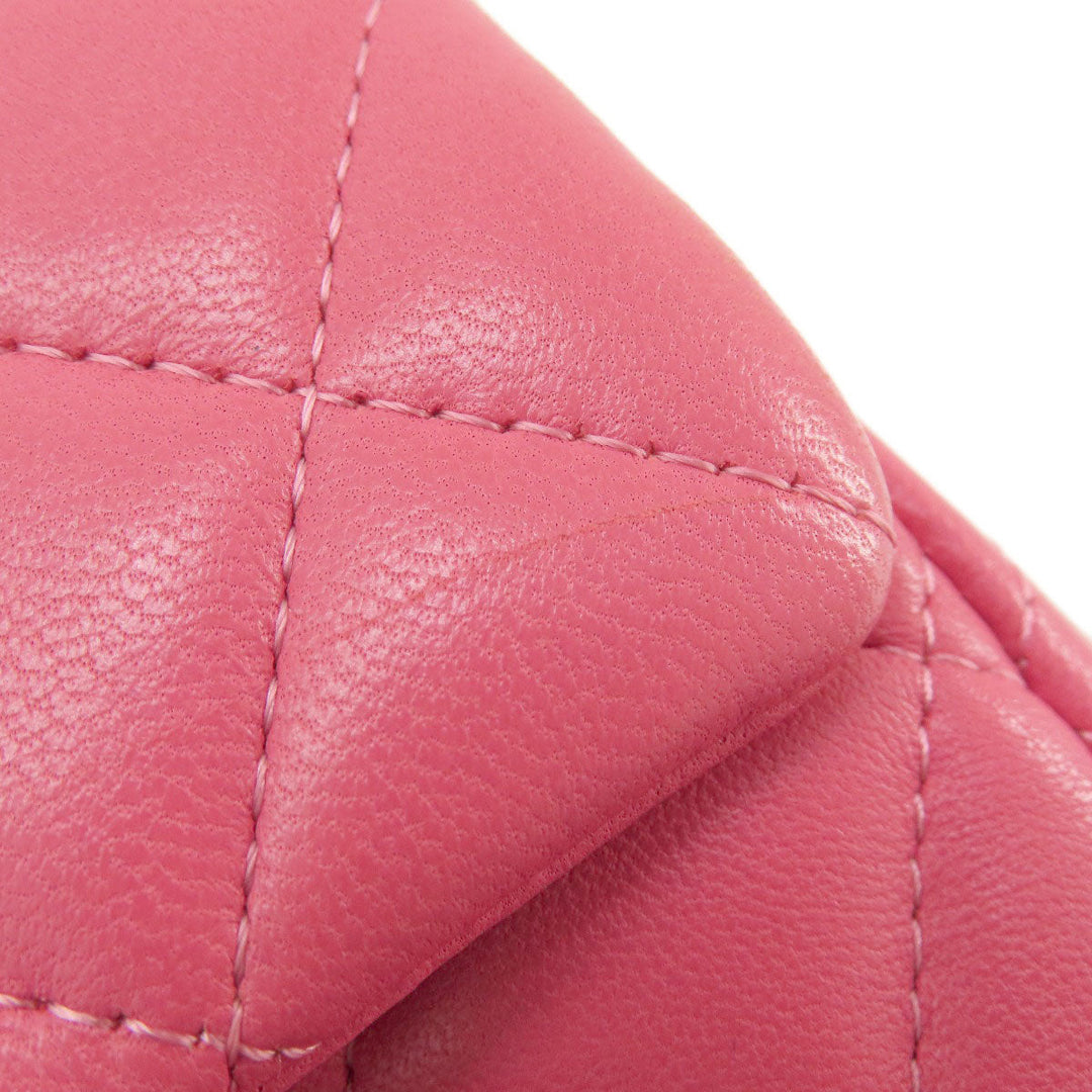 CHANEL Shoulder Bag lambskin pink ChainShoulder Matelasse SilverMetal