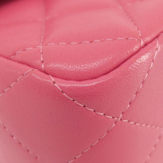 CHANEL Shoulder Bag lambskin pink ChainShoulder Matelasse SilverMetal