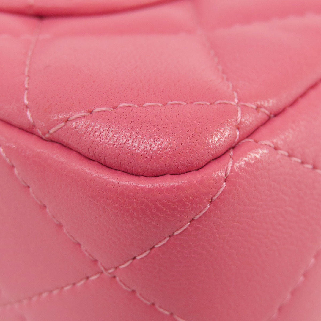 CHANEL Shoulder Bag lambskin pink ChainShoulder Matelasse SilverMetal