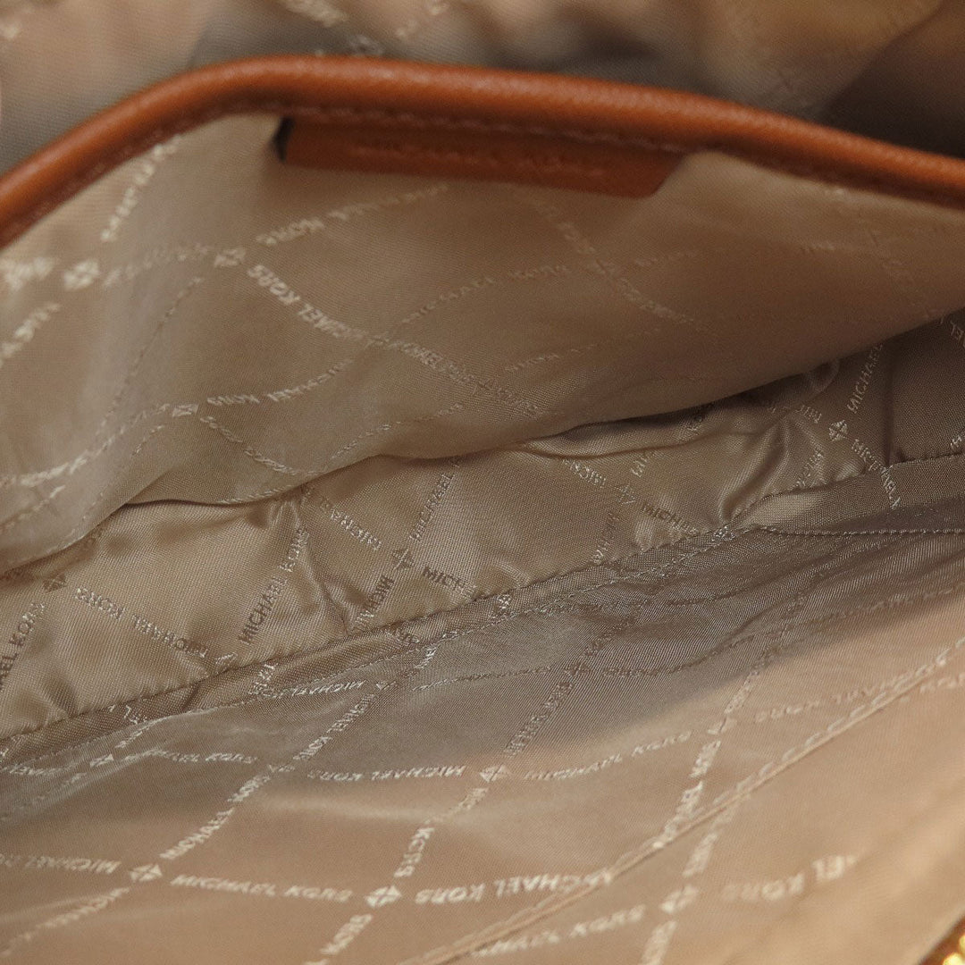 MICHAEL KORS Shoulder Bag PVC Brown logo Women Used Authentic