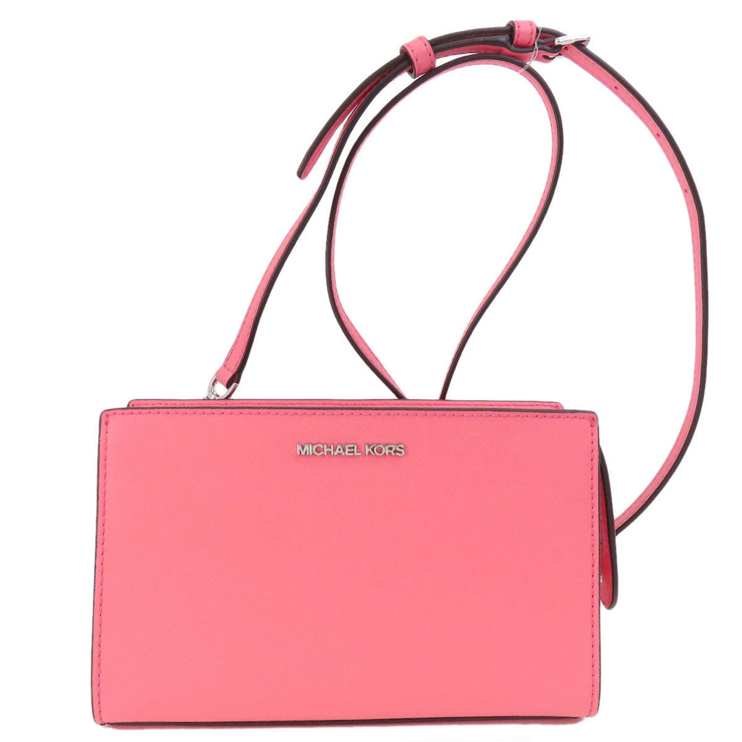 MICHAEL KORS Shoulder Bag PVC pink logoMetal Long Shoulder Women Used Authentic