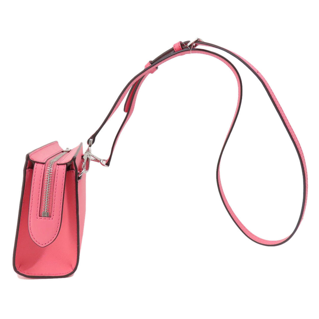 MICHAEL KORS Shoulder Bag PVC pink logoMetal Long Shoulder Women Used Authentic
