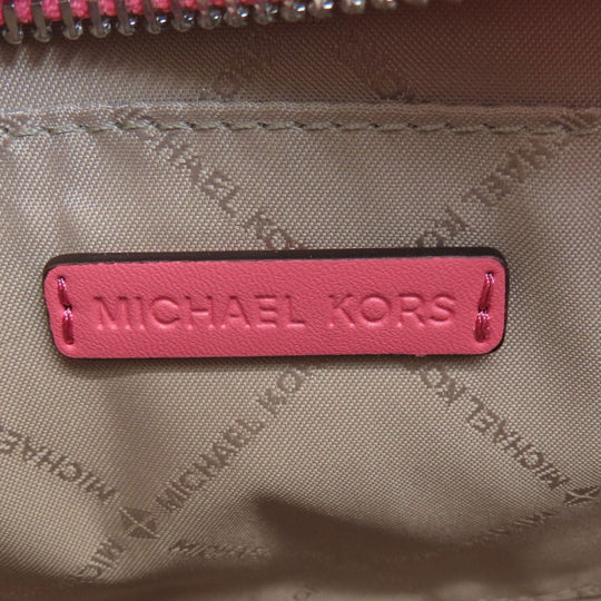 MICHAEL KORS Shoulder Bag PVC pink logoMetal Long Shoulder Women Used Authentic