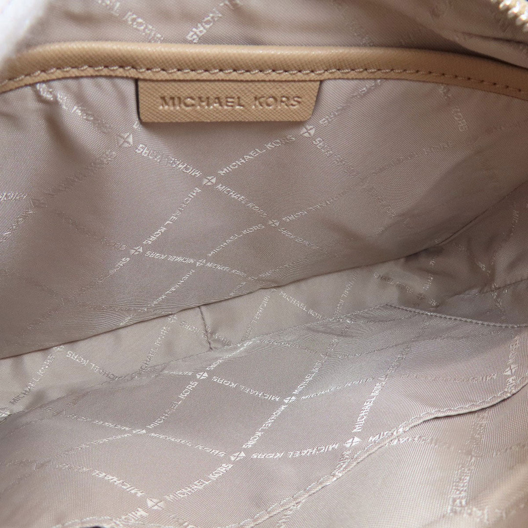 MICHAEL KORS Shoulder Bag PVC beige logoMetal Women Used Authentic