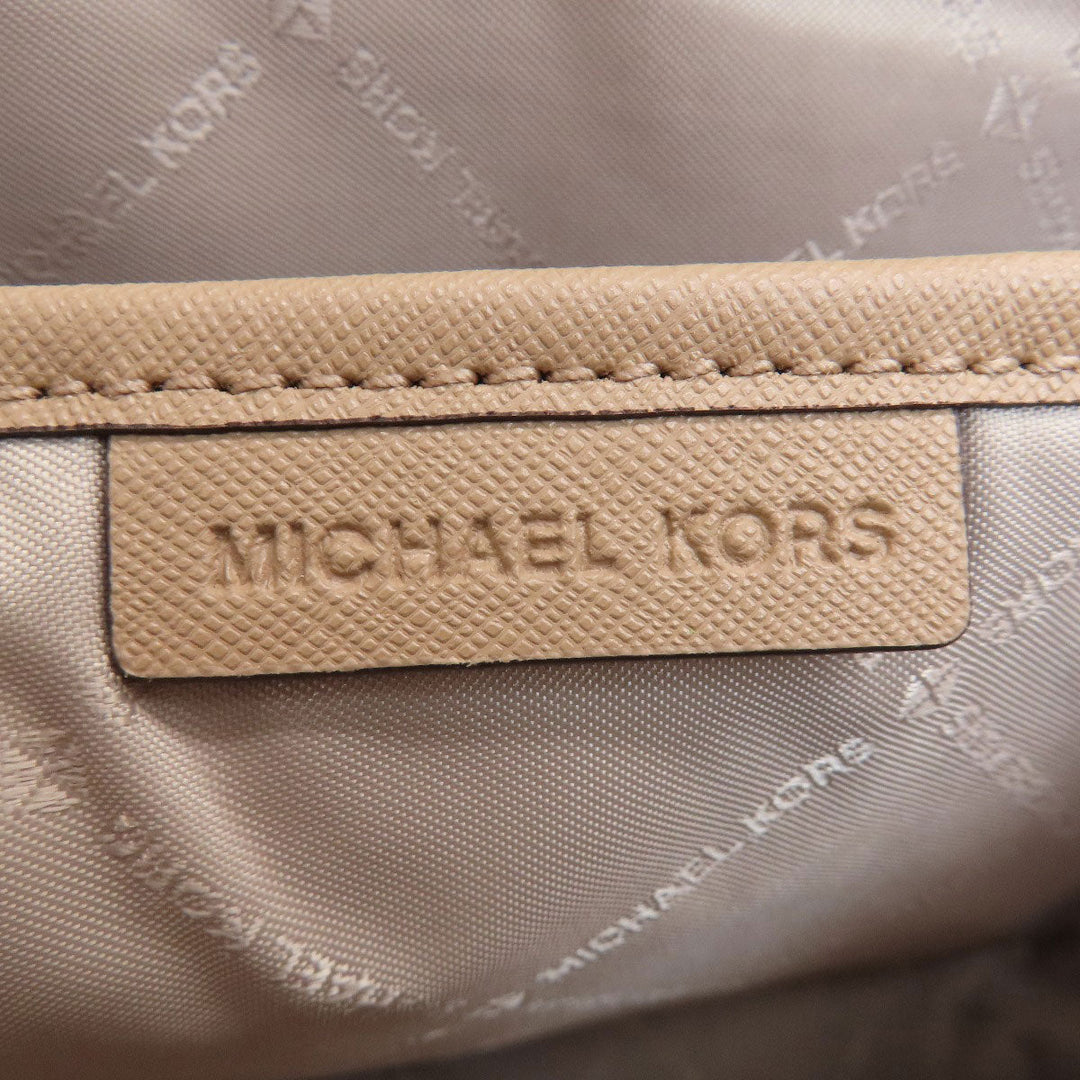 MICHAEL KORS Shoulder Bag PVC beige logoMetal Women Used Authentic